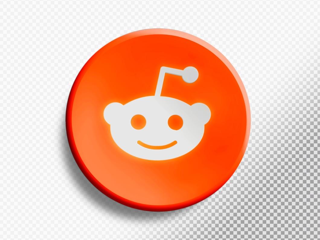 3d circle with reddit icon isolated on a transparent background